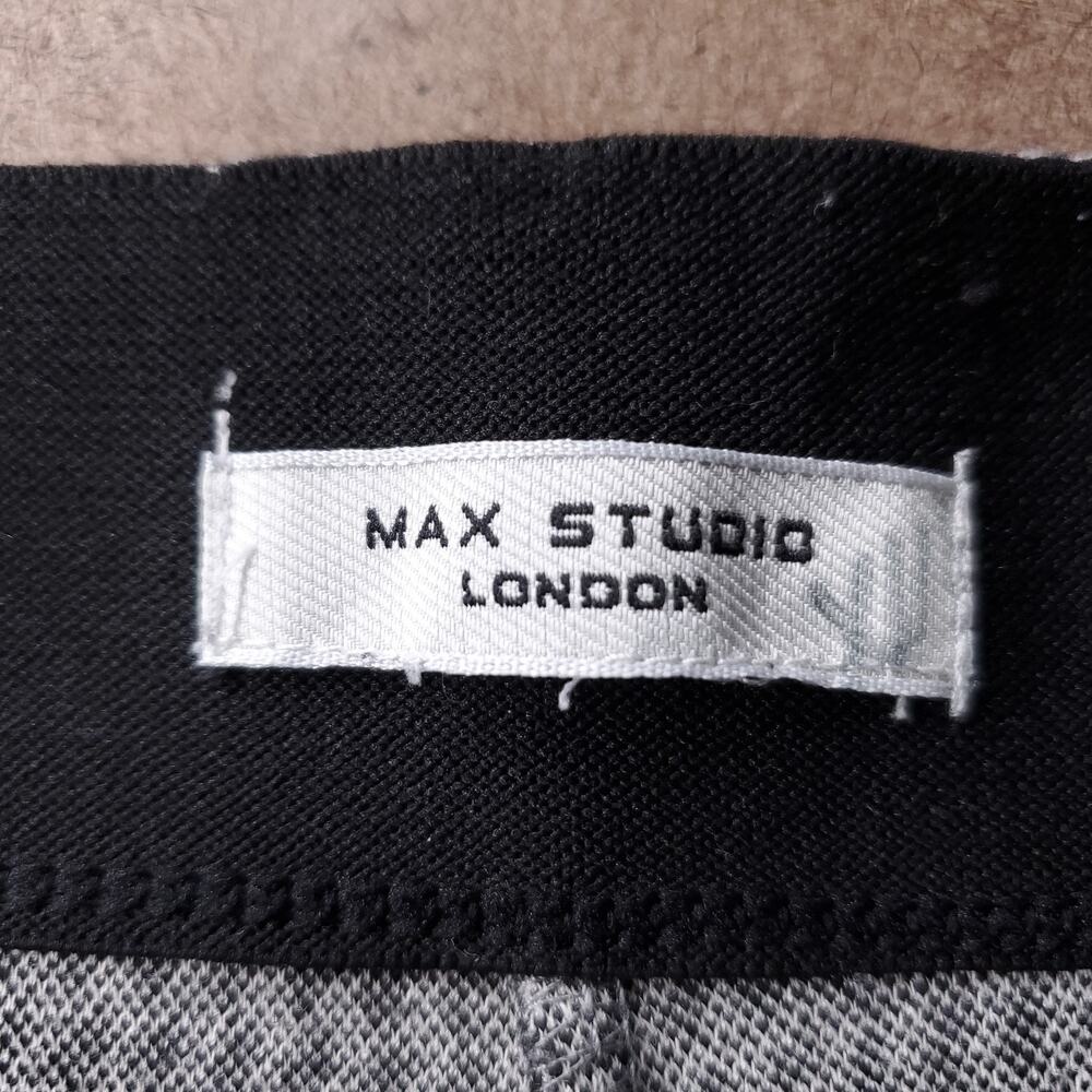 Max Studio Wide Leg Sailor Pants Houndstooth Slipon Stretch Women 28 Black White - Picture 4 of 13